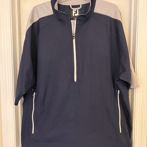 FootJoy Pullover 1/4 Zip Golf Windbreaker Men’s XL Blue Short Sleeve 3/4 Sleeve